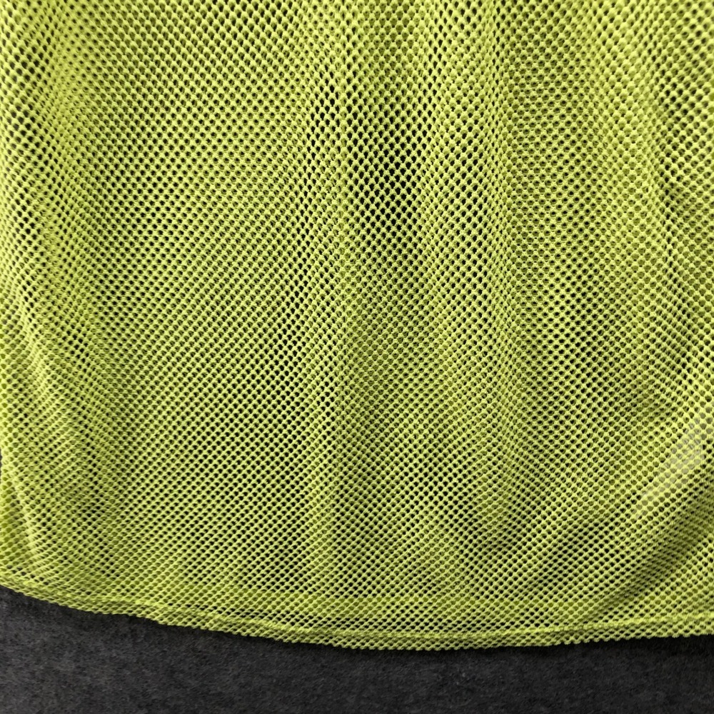 Tezenis Neon Yellow Fishnet Mesh Racerback Tank Top Womens L Rave Festival Y2K - Picture 7 of 8